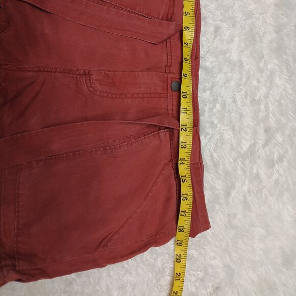 Free People Women's Red Tencel Cargo Shorts Size 6 - Picture 4 of 7